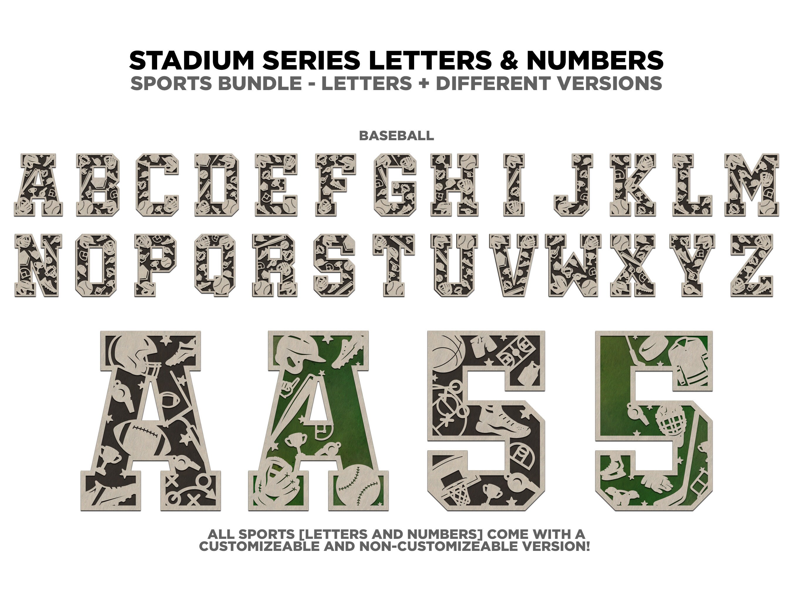 Stadium Series Letters and Numbers Bundle - Customizable and Non ...