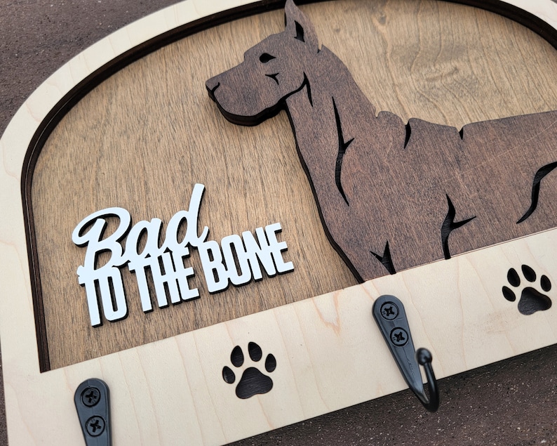 Adorable Dog Leash Holders Pack 1 50 Breeds included SVG, PDF,AI file types Glowforge and Lightburn Tested 画像 5