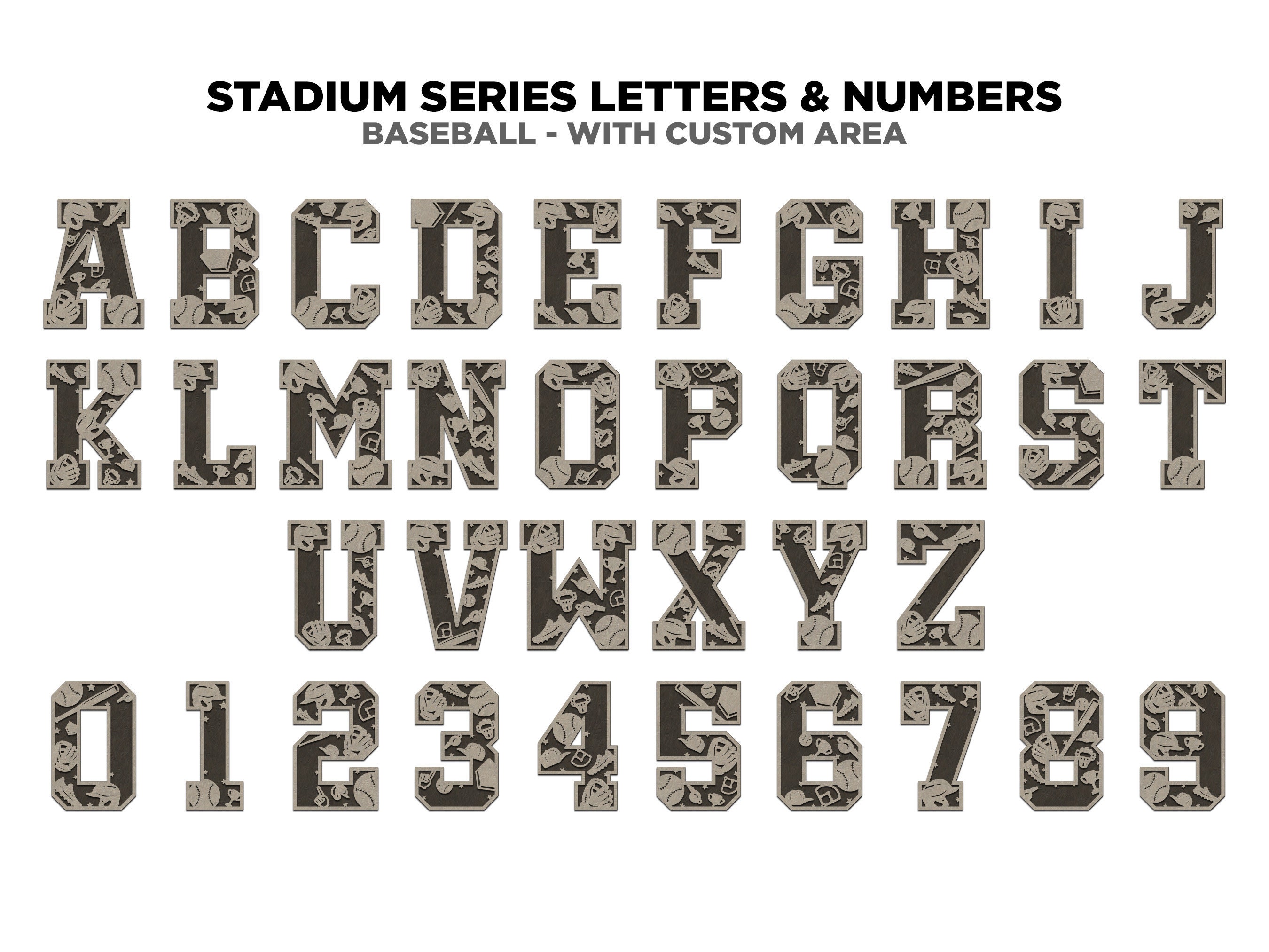 Stadium Series Letters and Numbers - Baseball - Customizable and Non ...