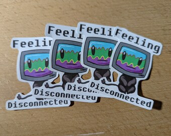 Feeling Disconnected TV Chibi Sticker, Waterproof Vinyl Decal