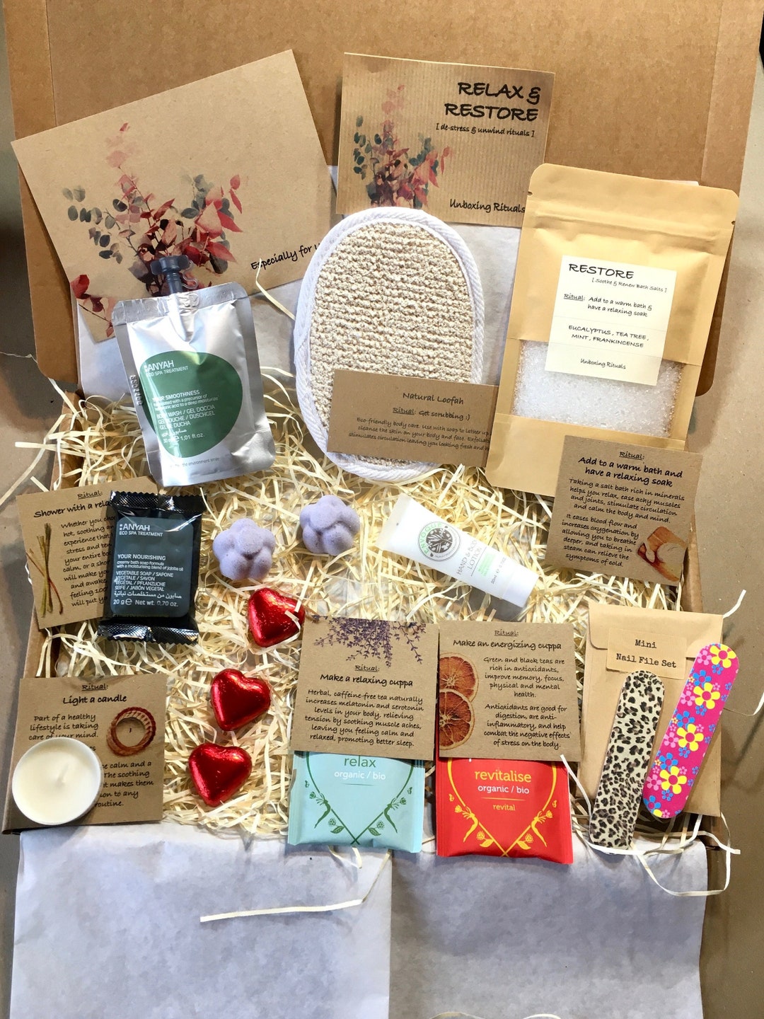 RELAX & RESTORE Gift Box, Gift for Her, Letterbox, Pamper Hamper, Spa ...