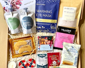 CHRISTMAS Spa Gift Box: De-stress Pamper Hamper, Relaxing Self-Care Gift, Secret Santa, Letterbox gifts