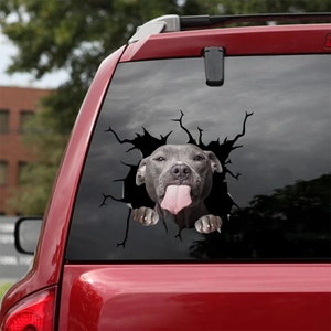 Silhouette Pitbull Decal Sticker Free Name Personalization Pit bull Dog Vinyl Car Decal Laptop Decal Car Window Sticker