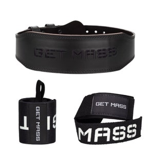 GET MASS - Matching Gym Set - Black collection, Perfect for any Fitness & Bodybuilding Exercises. Fit for Men and Women, Workout in Style!
