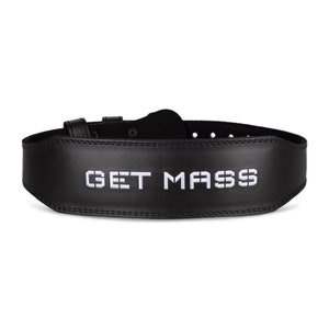 GET MASS Weightlifting Belt - (Classic Black) Perfect for any Fitness, Gym, Powerlifting or Bodybuilding Workout. Suitable for all exercises