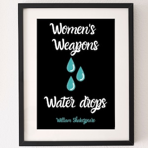 Water Droplets Shakespeare Quote Women Digital PDF Download