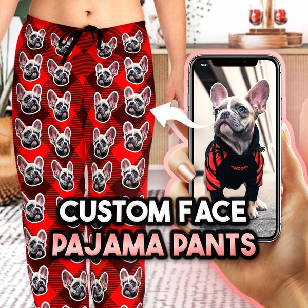 Custom Pajama Pants, Christmas Pajamas, Matching Pajamas, Custom Pet Pajamas, Custom Dog Pajamas