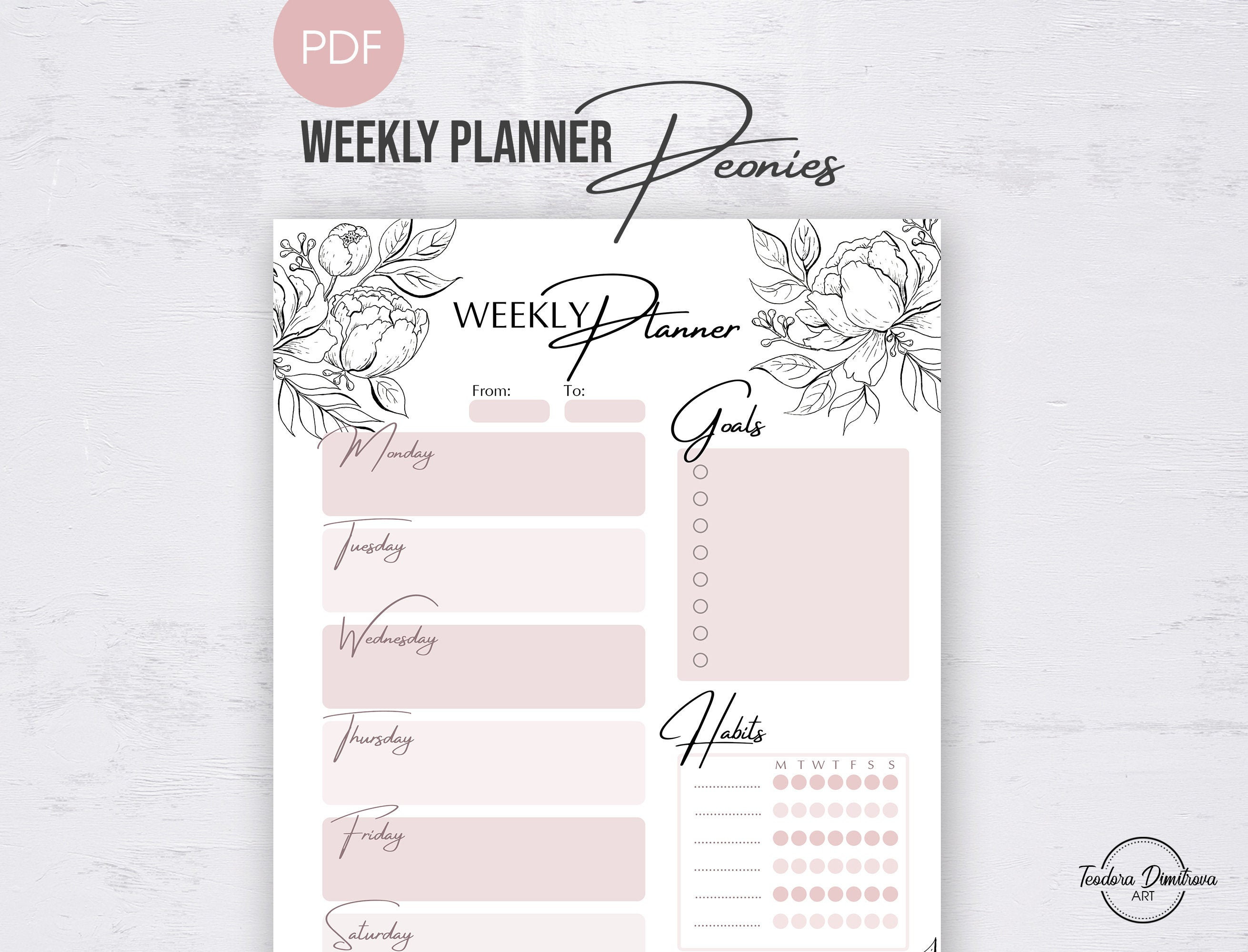Printable Weekly Planner Pages Aesthetic Planner Inserts Etsy Espa a