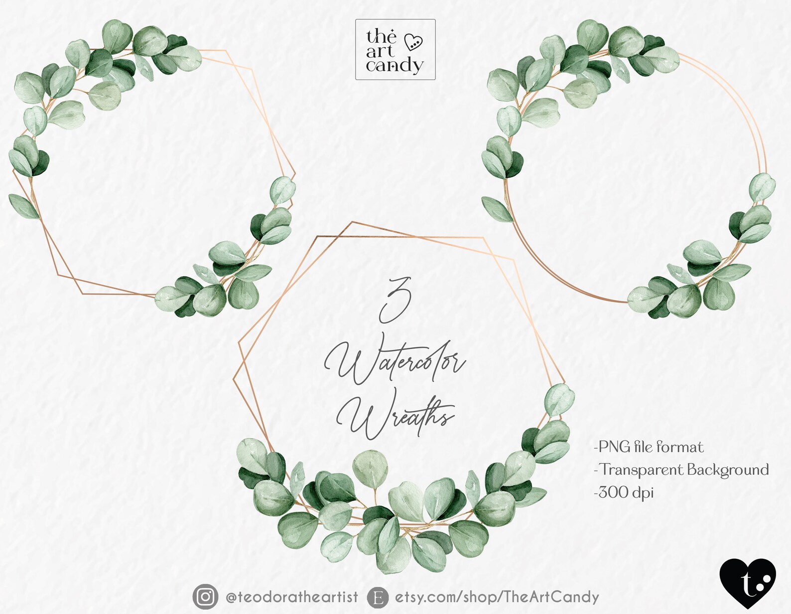 Watercolor Eucalyptus Wreath Clipart | Hand Painted Eucalyptus Frame ...
