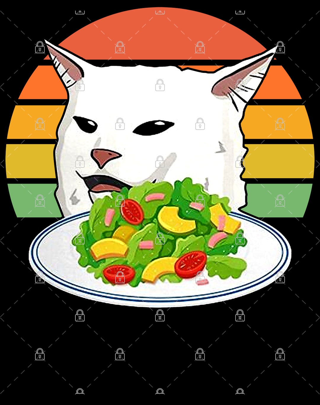 Woman Yelling at Cat: Salad Cat Meme Icon 