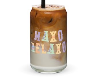 Maxo Relaxo Can-Shaped Cocktail Iced Coffee Latte Glass Mocktail Soda Glassware Beverage