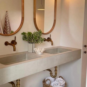 Handmade His & Hers Double Standard Basin Sink