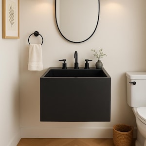 Concrete Bucket Basin Sink Countertop | Customizable | Handcrafted | Wall Mounted | Vanity Mounted | Minimalist Design | Modern