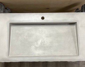 Handmade Concrete ( Raw Edge)  Ramp Sink READY TO SHIP