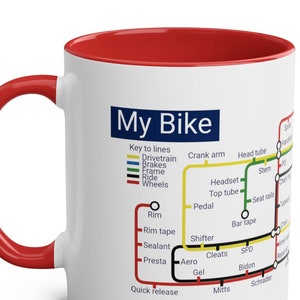 Bike - Cycling Metro Mug. A metro map around your cycle. A great gift for all cyclists