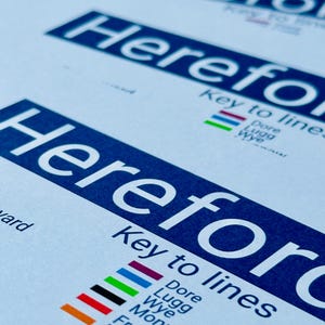 Herefordshire Metro Poster - A4 Print,  350gsm
