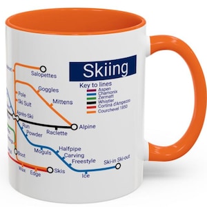 Skiing Themed Metro Mug - Perfect Gift for Ski Lovers, Winter Sports Enthusiasts, and Snowy Adventures and Après-Ski evenings!