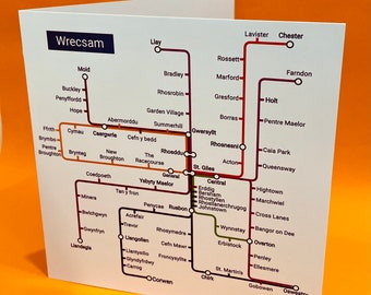 Wrexham Wales Metro Greetings card- Brymbo to Rhosllanerchrugog is ready for departure !