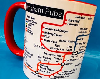 Wrexham Pubs Metro Mug - Get Your Brews On with Our Wrexham Pubs Metro Mug!