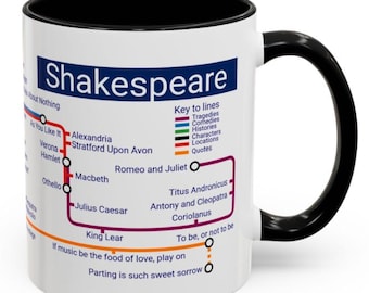 Taza con el mapa del metro de Shakespeare: un regalo literario para los amantes de los libros