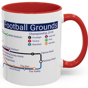 Championship Grounds Metro Mug 25 26 – Unique Football Stadium Design Gift for Fans & Collectors. Fan Art.  football gift