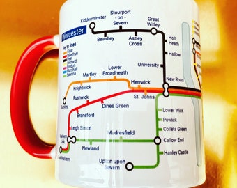 Worcester - Malvern - Pershore Metro Mug. A unique view of our local towns and villages