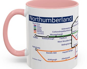 Taza del metro de Northumberland: regalo de recuerdo de cerámica
