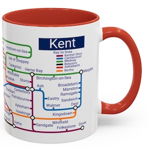 Kent metro mug , Kent Gifts, Kent Souvenir, Kent mug, Canterbury, Dover, Margate, Royal Tunbridge Wells, Rochester, Gillingham, Ramsgate