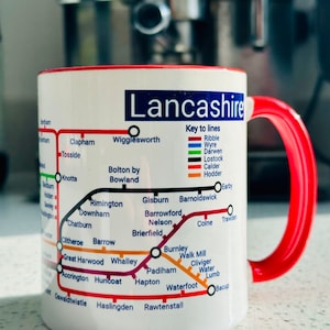 Lancashire Metro Mug | Lancashire Gifts | Metro| New Home Gift | Kitchenware Gift | Wedding Gift | Customise | Customisable | Love Lancs