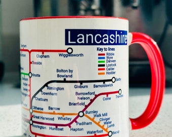 Lancashire Metro Mug | Lancashire Gifts | Metro| New Home Gift | Kitchenware Gift | Wedding Gift | Customise | Customisable | Love Lancs