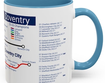 Coventry City football 25/26 - The Championship Champions!! Featuring all opposition and results for the season! Coventry gift.