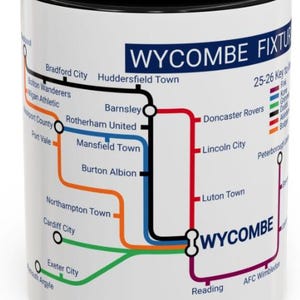 Wycombe football season Fixtures 25/26.  Featuring all opposition for the next promotion! Wycombe gift. Wycombe  Fan