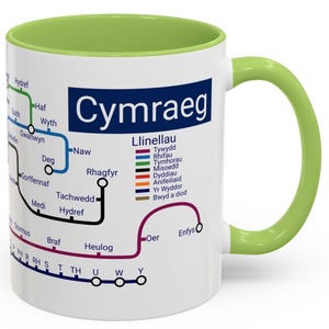 Dysgu Cymraeg! Welsh learners / kids metro mug | Welsh Gifts | Pob lwc, Anibendod, Eisteddfod 2025 version features Bwyd a diod