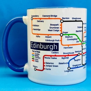Edinburgh Metro Mug - featuring a journey through the capital city of Scotland.