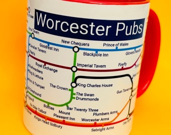 Worcester Pubs Metro Mug - Get Your Brews On with Our Worcester Pubs Metro Mug!