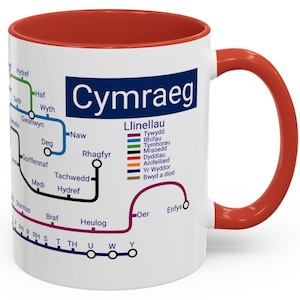 Dysgu Cymraeg! Welsh learners / kids metro mug | Welsh Gifts | Pob lwc, Anibendod, Eisteddfod 2025 version features Bwyd a diod