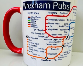 Wrexham Pubs Metro Mug - Get Your Brews On with Our Wrexham Pubs Metro Mug!