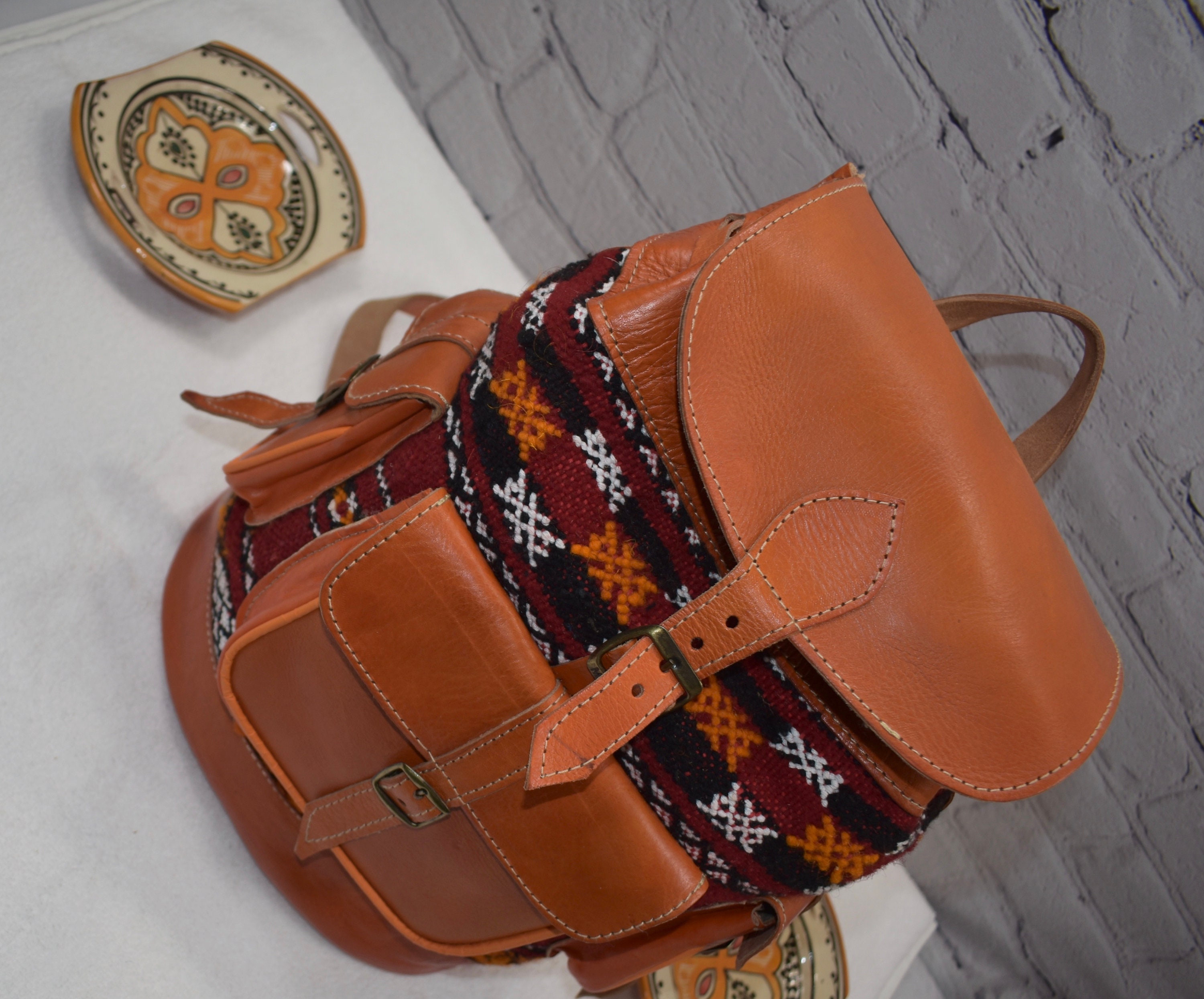 Moroccan Leather Bag Etsy