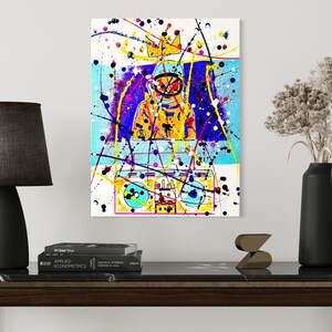 Original Pop art acrylic painting on stretched canvas. Original astronaut splatter art design. Pop art culture wall painting. Not a print !