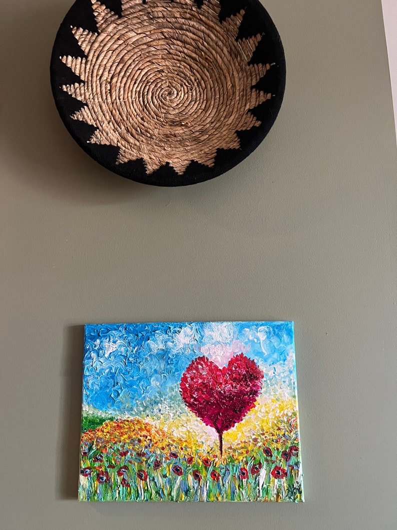 Valentines Day original heart tree painting,love painting,heart paintings,original paintings,valentines gift image 5