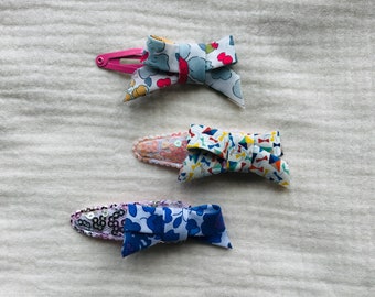 Liberty of London Fabric Hair Clips - Toddler Barrettes, Snap Clips
