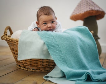 Sea Green Cashmere Baby Blanket