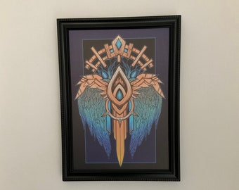 Wings of the Kyrian: A4 Print - World of Warcraft Shadowlands