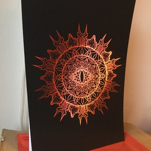 Mandala of Doom's Eye | A4 Red Foil Print