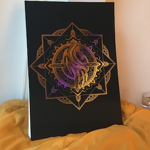 Mandala of the Horse Lords | A4 Gold Foil Print