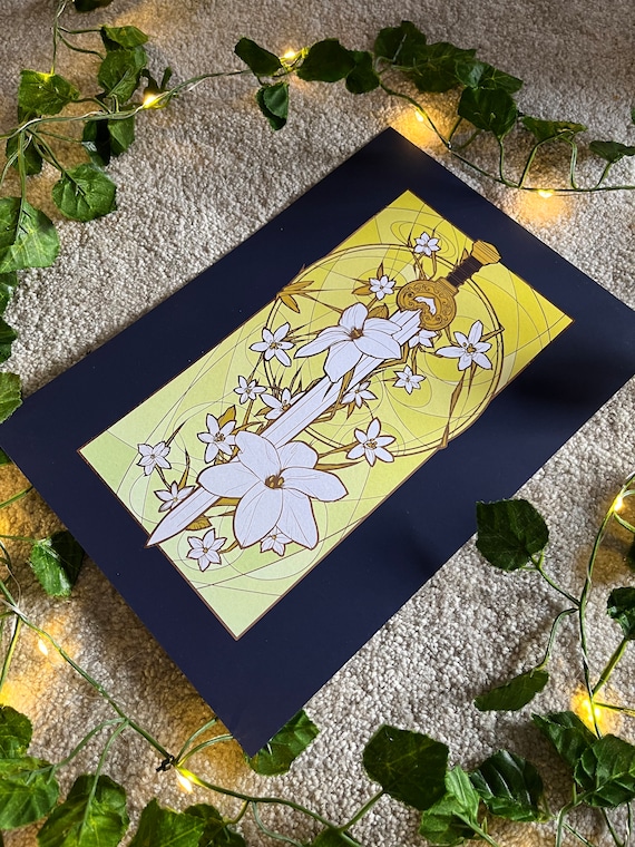 Petals on the Burial Mounds | A4 Rose Gold Foil Print