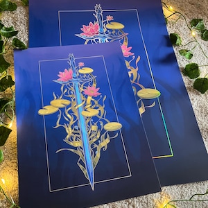 Water | Primordial Elements Series | A4 & A3 Silver Foil Print image 9