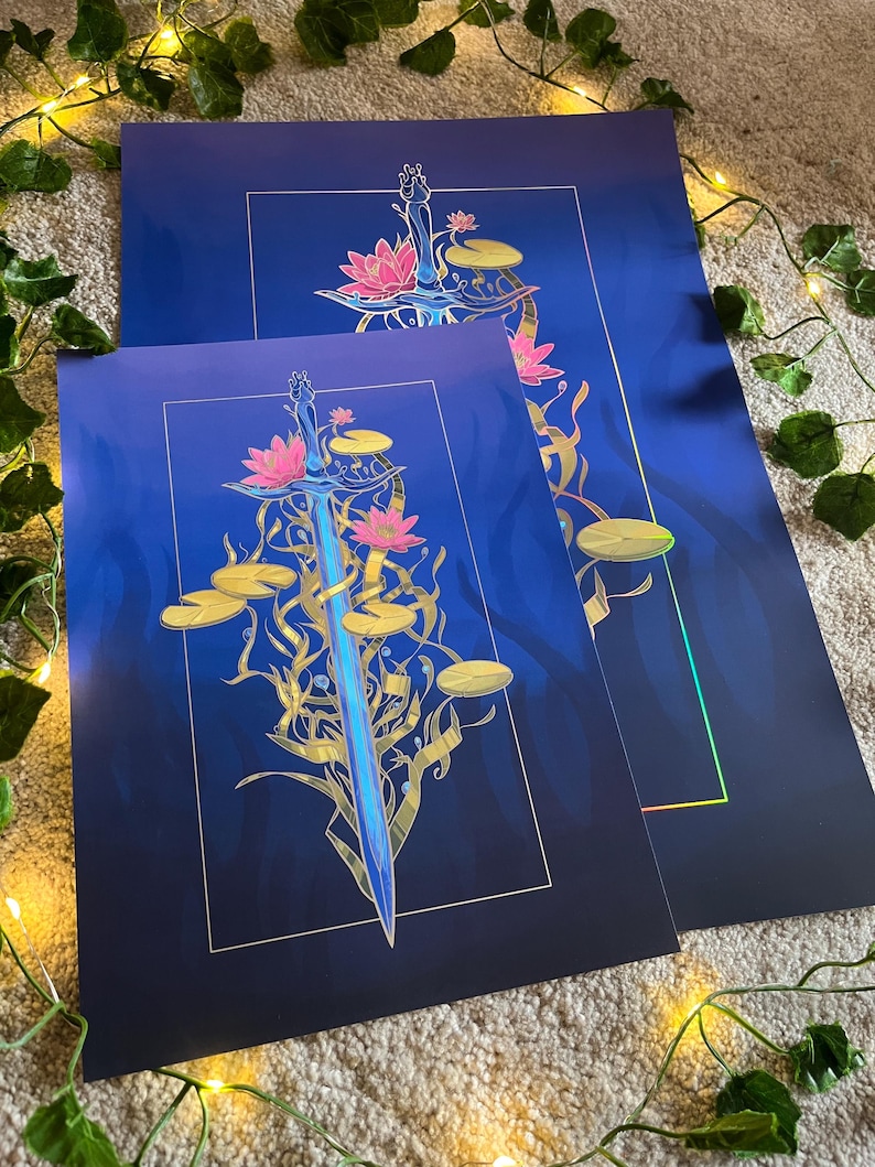 Water | Primordial Elements Series | A4 & A3 Silver Foil Print image 9