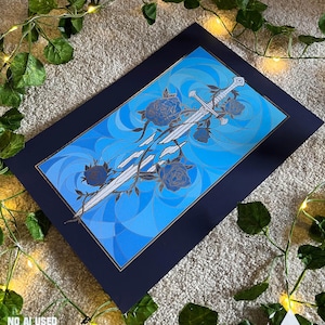 Roses of the Broken Sword | A4 Silver Foil Print