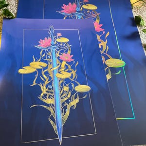 Water | Primordial Elements Series | A4 & A3 Silver Foil Print image 8